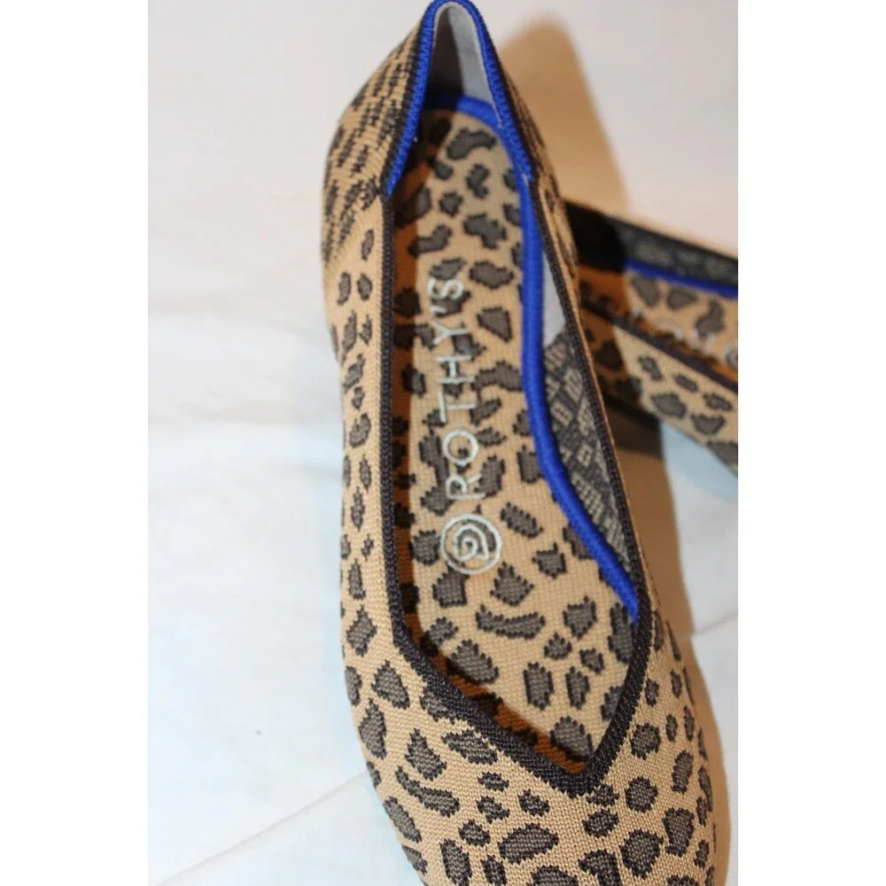 Rothy's The Loafer Flats Women's Size 6 Spotted Black Brown Slip On NEW